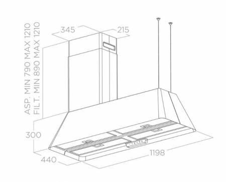 Островная вытяжка Elica IKONA MAXXI PURE BL MAT/F/120 PRF0171195 в магазине «На диване» в Чите  — Выгодная цена