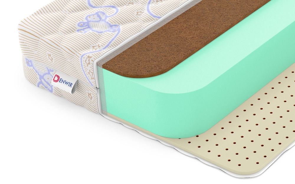 Детский матрас Denwir Baby Springless Eco Hard Soft 16 (БЕБИ СПРИНГЛС ЭКО ХАРД СОФТ 16) в магазине «На диване» в Чите  — Выгодная цена