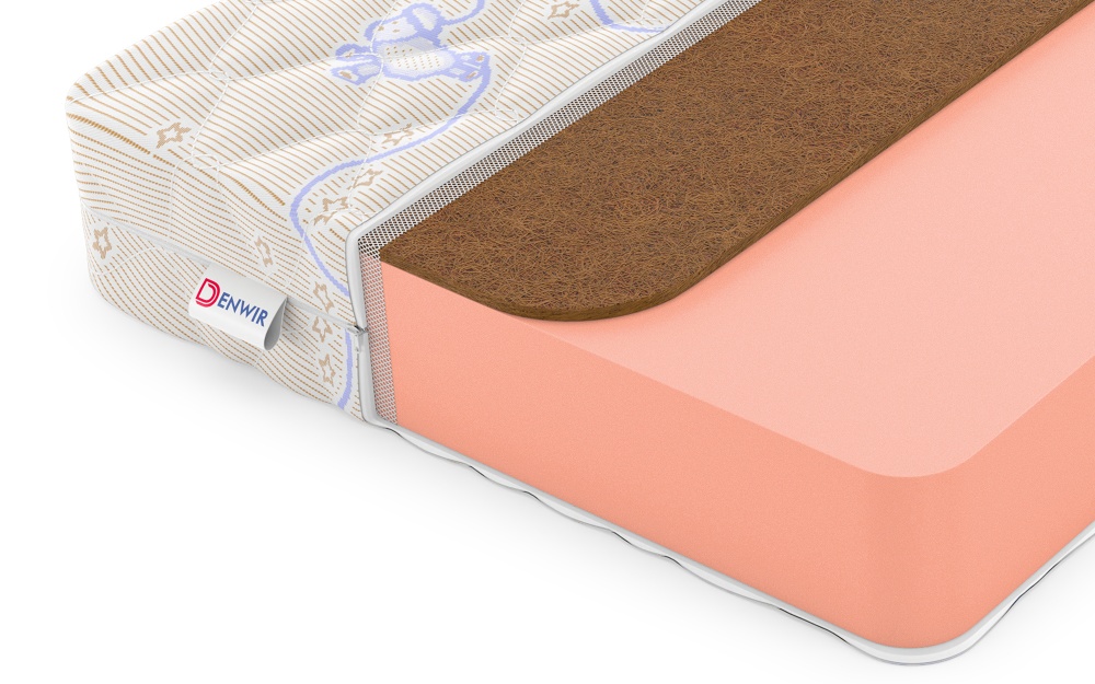 Детский матрас Denwir Baby Springless Top Foam Hard 15 (БЕБИ СПРИНГЛС ТОП ФОМ ХАРД 15) в магазине «На диване» в Чите  — Выгодная цена